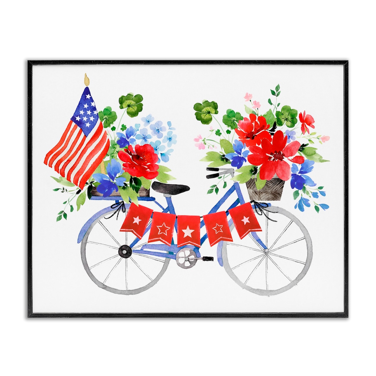 Stupell Industries Floral Americana Bicycle Framed Giclee Art